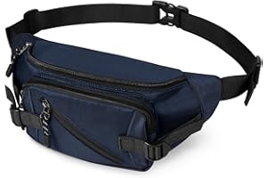 Howala Bumbag Waist Fanny Pack for Ladies Men Women Waterproof Dog Walking Bag with Adjustable Running Belt Multi-Function Bum Bag with 5 Pockets Suitable for Outdoors Sports Cycling and Daily, Blue