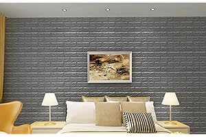 3d Stickers RHP Muraux Brique Rayon De Soleil PE Papier Peint Non-Toxique Mousse Odeur Auto-Adhésif Mural DIY Autocollant Panneau, Argenté Lot de 10