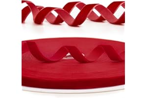 GEBETTER Nastro Velluto Rosso 1cm×25yards, Nastro di Velluto per Pacchi Regalo Confezioni Decorazione Fai da Te Natale (Rosso)