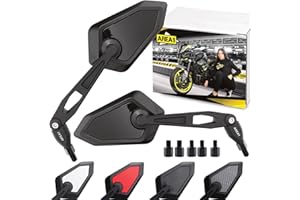 ‎AREA1 Area1 Motorradspiegel schwarz-glänzend Motorrad Rückspiegel Set (rechts+links) e-geprüft 2xM10 Rechtsgewinde. Kompatibel mit Mondial B1SC