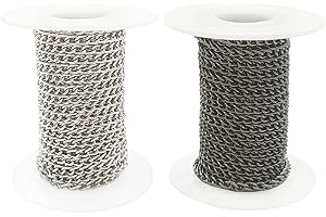 HXSYKJDM 5 M Gliederkette, Aluminium-Panzerketten, Kette Meterware, Basteln Gliederkette, Spulenkette Metall Kette für DIY Schmuckherstellung