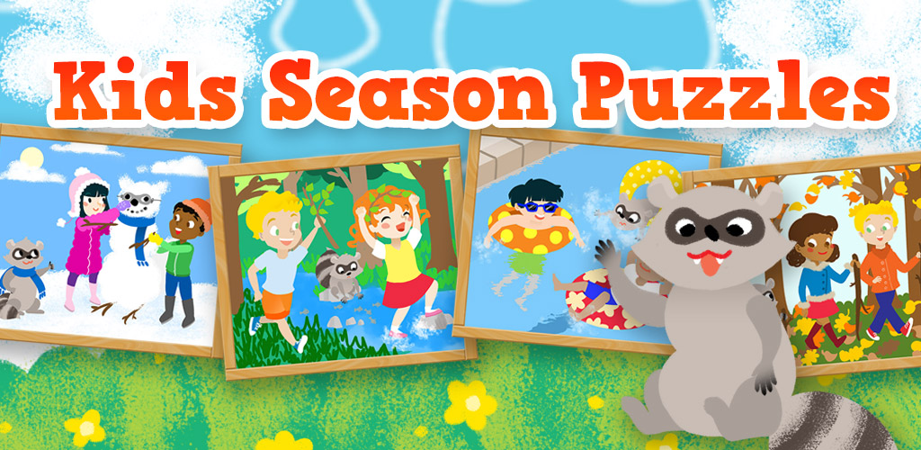 Kids Season Puzzles: Animated Spring, Summer, Fall and Winter Wooden ...