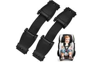 YESLUSY 2pcs Chest Clip Ceinture de Sécurité Voiture Enfant, Pince Harnais Siège Auto, Réglable Sangle de Poitrine, Pratique et Sécuritaire pour Poussette et Sièges Auto (Noir, 13,5 * 3 cm)