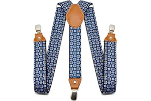 Guador Bretelles Homme, Bretelles Homme Larges Réglable 3 Clips Y Pour Travail Elastique Ultra Résistant Clips Métal Fort Largeur 3,5cm Classe