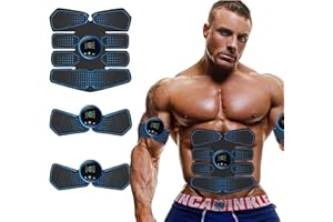 COODAY EMS Muskelstimulator Trainingsgerät,Smart Fitness-Gerät Bauchmuskel Trainingsmaschine,8 Modi & 19 Intensitäten,Wireless Portable Bauchgürtel Muskelaufbau ABS/Bauch/Arm/Bein