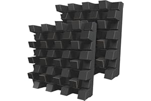 UA ACOUSTICS Lot de 2 diffuseurs acoustiques «SIRIUS» | 2D QRD | Réflexion – Diffusion – Absorption – Insonorisation – Panneau d'art mural en bois (150 mm), Noir