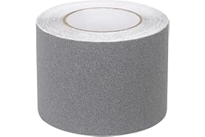 Nastro Adesivo Antiscivolo, Nastro Antiscivolo Grigio 10 cm x 10 m per Scale, Gradini, Pavimenti, Nastro Antiscivolo Solido, Autoadesivo, BOMEI PACK