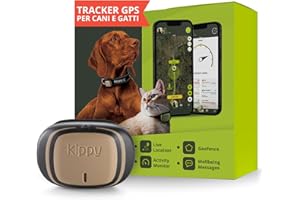 Kippy EVO | GPS per Cani - Localizzatore per Cani e Gatti Impermeabile con GPS per collare - Tracker di Attività e Salute del tuo Cane, con Recinto Digitale e Notifiche - Colore Marrone