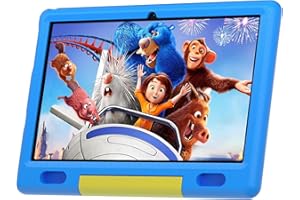 Eksvefot Tablet for Kids 10 inch Kids Tablet Android 13 Tablet 6(2+4) GB 64GB, 128GB Expand, Parent Controls, 5000mAh Tablet Ages 3-7 with Shockproof Case (Blue)