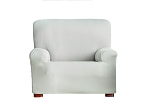 Eysa Italia Ulises Copripoltrona Elastico, Poliestere-Cotone, Bianco