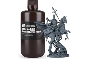 ELEGOO ABS-Like Resin 3.0 8K Resin, 405nm UV-Curing 3D Printer Resin Best for 8K/9K/12K/14K/16K LCD 3D Printer Space Gray 1KG