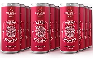 Eden Mill St Andrews Berry Bramble Love Gin Pre-Mixed Cocktails 250 ml Cans (Pack of 12)