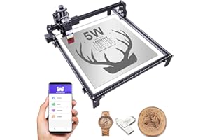 Yofuly 5W Laser Graviermaschine, 4240 CNC Lasergravur Maschine mit 420x400mm großer Arbeitsbereich, 5W optische Leistung, komprimierter Punkt mit festem Fokus für Holz, Metall, Acrylglas, DIY Gravu