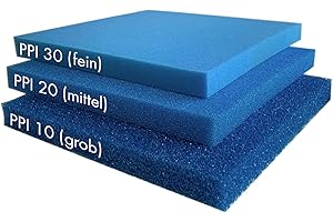 Pondlife Filterschaum blau 50x50x5 cm grob zur optimalen Verwendung als Filtermedium in Teichfilter