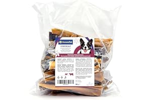 AnnonPet® Piel de cabeza de vacuno seca 500 g – Snack natural de larga duración para perros adultos – Masticativos naturales para limpieza dental y fortalecimiento de los músculos masticadores