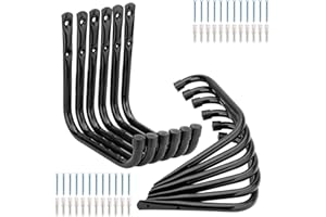 pipabiba Lot de 12 crochets de rangement pour échelle, crochets muraux robustes pour outils de jardin, échelle, tuyau d'arrosage, chaise pliante, vélo (17 cm x 17 cm)