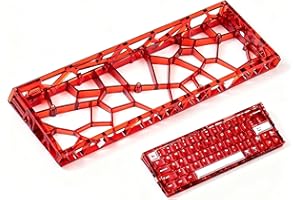 SUMGSN Mechanical Keyboard Case Red Transparent Keyboard Housing Compatible with Wooting60/HM66/Mad60/M6lite/Rakka Keyboards (Red)