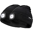 COTOP Unisex LED Headlamp Beanie Cap Men's Women Gift Winter Warm Beanie Hat Hands Free Lighted Beanie Cap for Dog Walking Night, Running, Camping,Hiking