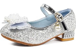 QUNUNOIRE-Prinzessin Schuhe Mädchen Glitzer Schuhe Kinder Stöckelschuhe Mädchen Pailletten Prinzessin Cosplay Schuhe Partys Hochzeiten Sandalen Elegante Mädchen Schuhe
