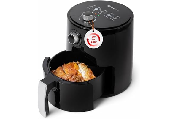 Z SwissHome PETIT - Freidora de aire caliente 2.5L 1200W - Temperatura 80-200°C - Temporizador 30 min - Cesta extraíble - Fre