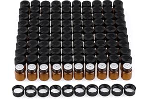 Fenteer 100 Mini Klein Leer Glasflaschen Braunglasflasche Ätherisches Öl Flaschen mit Rollenkugel, 1 ml…