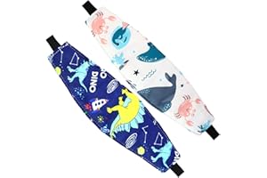 ICYOWLS 2 Pièces Support de Tête Siège Auto Enfant, Bandeau Réglable pour Sièges Auto, Appui-tête pour Bébés et Enfants avec Protection de Sangle pour un Sommeil Sûr en Voiture