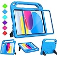 Surom Kids Case for iPad 10th Generation 10.9 inch 2022 - with Built-in Screen Protector, Shockproof Light Weight Handle Stand 10.9” iPad 10th Generation Case for Kids Toddlers Girls, Blue