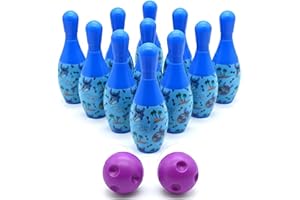 SRV HUB Disney Stitch Kids Bowling Toy Set – 10 Pins and 2 Balls – Mini Bowling Game for Toddlers – Indoor Outdoor Fun – Gift for Girls 3+Years - Size: 11cm