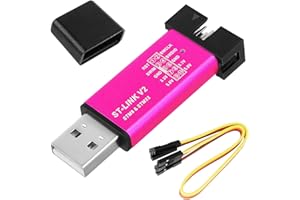 LEMLIN ST-Link V2 Programmiergerät,Mini Programmieradapter,Emulator und Debugger für STM8/STM32 mit Dupont Kabel,Inkl.Aluminiumgehäuse,Kompatibel mit Arduino,Zufällige Farben
