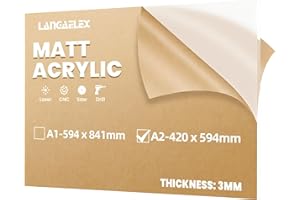 Langaelex Foglio Acrilico Ghiacciato Trasparente 3 mm, Lastre Acrilica Opaca A2 (420 x 594 mm) per Taglio Laser, Insegna di Benvenuto Matrimonio, Sostituzione Vetri