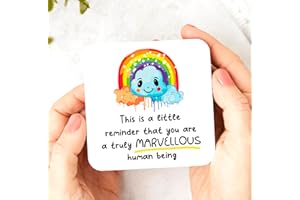 colourbat You Are A Truly Marvellous Human Being Coaster - Friendship Gift, Thank You Gift, Positivity, Rainbow bestie quote