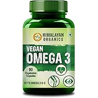 Himalayan Organics Omega 3 6 9 Vegan Natural Nutrition Supplement for Muscle , Bone , Heart & Skin - 90 Veg Capsules