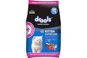 Drools Kitten(1-12 months) Dry Cat Food, Ocean Fish - 4kg (3kg + 1kg Free Food Inside)