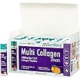 Sunberg Multi Collagen Peptides Liquid Shots - 10,000mg Hydrolyzed Collagen Type I, II, III Hyaluronic Acid Biotin Skin Hair Nail Joints Bones Muscles Teeth - Halal Collagen Complex Supplement 30 Shot