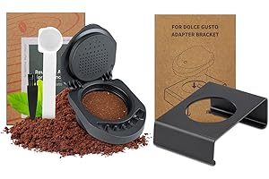 FOVNOT Réutilisable Capsule Adaptateur for Dolce Gusto, Café Capsule Convertisseur Adaptateur Rechargeable Café Capsule Adaptateur avec Support Capsule Compatible for Piccolo XS/EDG 606.S/Genio S