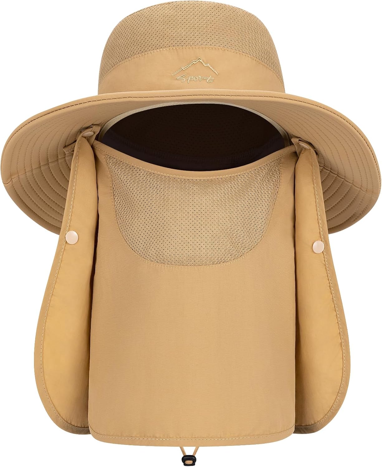TAGVO Sombreros de Pesca para Hombre Mujer con Cubierta de Cuello Desmontable, Gorros de Pescador con Protección UPF 50+, Sombreros y Gorras de Sol Plegables para Cámping Excursionismo Caminando