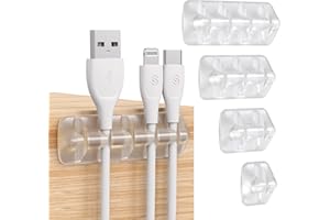 Syncwire SW-CC649 - Set di 5 clip per cavi multiuso, per scrivania, cavo di alimentazione, cavo di ricarica USB, cavo audio, cavi di ricarica, ecc