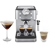 De'Longhi Classic EM450.M, Manual Coffee Machine with Steam Rod, Espresso Machine with Barista Pump, Spout for Cappuccino, Do