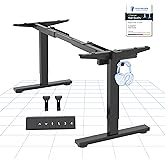 FLEXISPOT Electric Sitting Desk, Height Adjustable Steel Desk Frame with Digital Control Panel, Anti-Collision System, Black