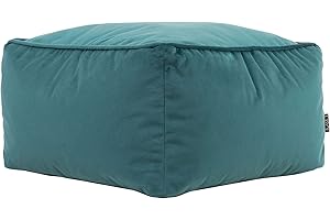 icon Amara Velvet Bean Bag Pouffe, Teal Green, Living Room Bedroom Footstool Bean Bags