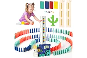 HUIKUANGEU Treno Elettrico Domino,180 Pezzi Trenino Elettrico,Treno del Domino,Automatico Distribuzione Domino Locomotiva,Giocattolo Educativo,Domino Treno Elettrico,per Ragazze e Ragazzi 3 Anni e Più