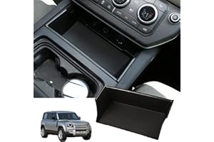 Diyucar, Organizer per console centrale in ABS, con vano porta oggetti e vassoio organizer, per auto, colore nero (console centrale)
