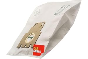 ELETTROCASA 8 Sacchetti Aspirapolvere Miele Compatibili - Sacchetti per Aspirapolvere Miele - Sacchetti TNT con Filtrazione Avanzata ME4 TNT