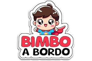 BRATIKI Bimbo a Bordo per Auto, Bimbo Supereroe 16 x 15 cm, Baby on Board Adesivo Auto, Adesivo Bimbo a Bordo per Auto Resistente agli UV e Impermeabile, Diamond Sticker Adesivo Auto