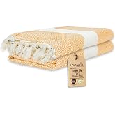Loomvia - 2'li paket -%100 Pamuk Peştamal 100x180 cm, Havuz ve Plaj Havlusu, Spor Havlusu, Hızlı Kurur ve Koku Yapmaz, Emici,