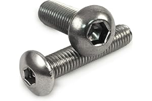 ADL (Pack of 10) M6 A2 Stainless Steel Button Head Screws Bolts Allen Socket Bolts Domed Hex (M6 x 80mm)