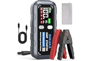 ZUKAKA 6000A Arrancador de Coches, 26800mAh Arrancador de Baterias 12V(Todos Gas&12L Diesel), Jump Starter Portátil, Carga Rápida, IP 65, Cable Inteligente Mejorado, Pantalla Extragrande