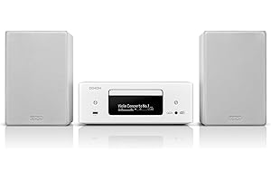 Denon CEOL N12DAB Système Audio Tout-en-Un, Lecteur CD, Radio Dab/FM, HDMI Arc, HEOS Intégré - Blanc