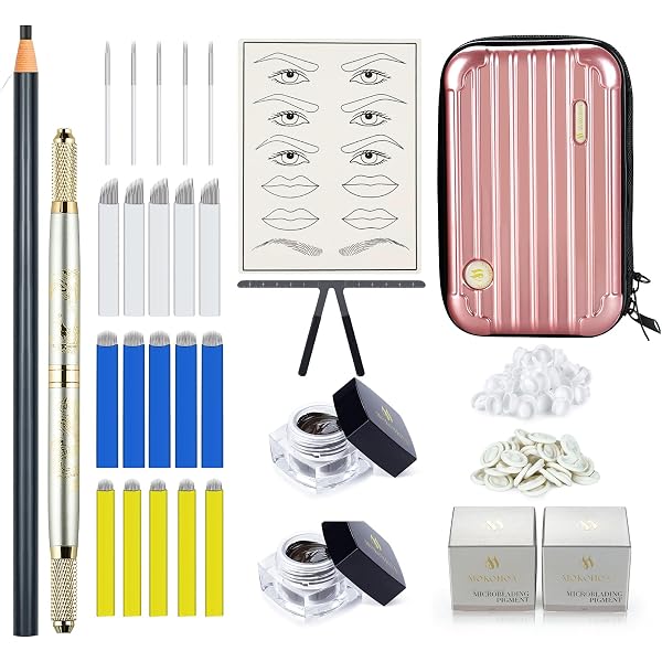 ATOMUS 100 Stück Microblading Nadeln & Tips Set – 3R, 0,35 Mm, 316L Edelstahl, Für Permanent Make-up