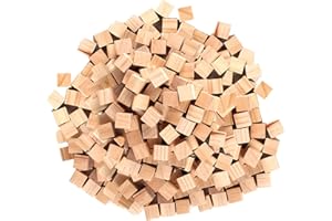 MUZHUPGUZ 500 x Holz Würfel 10mm Kleine Holzwürfel zum Basteln, Holzwürfel Blanko Natürliche, Quadrat Holzklötzchen zum Basteln, Bastelklötzchen, Holzklötze zum Basteln für DIY Handwerk Zahlen Malen Deko